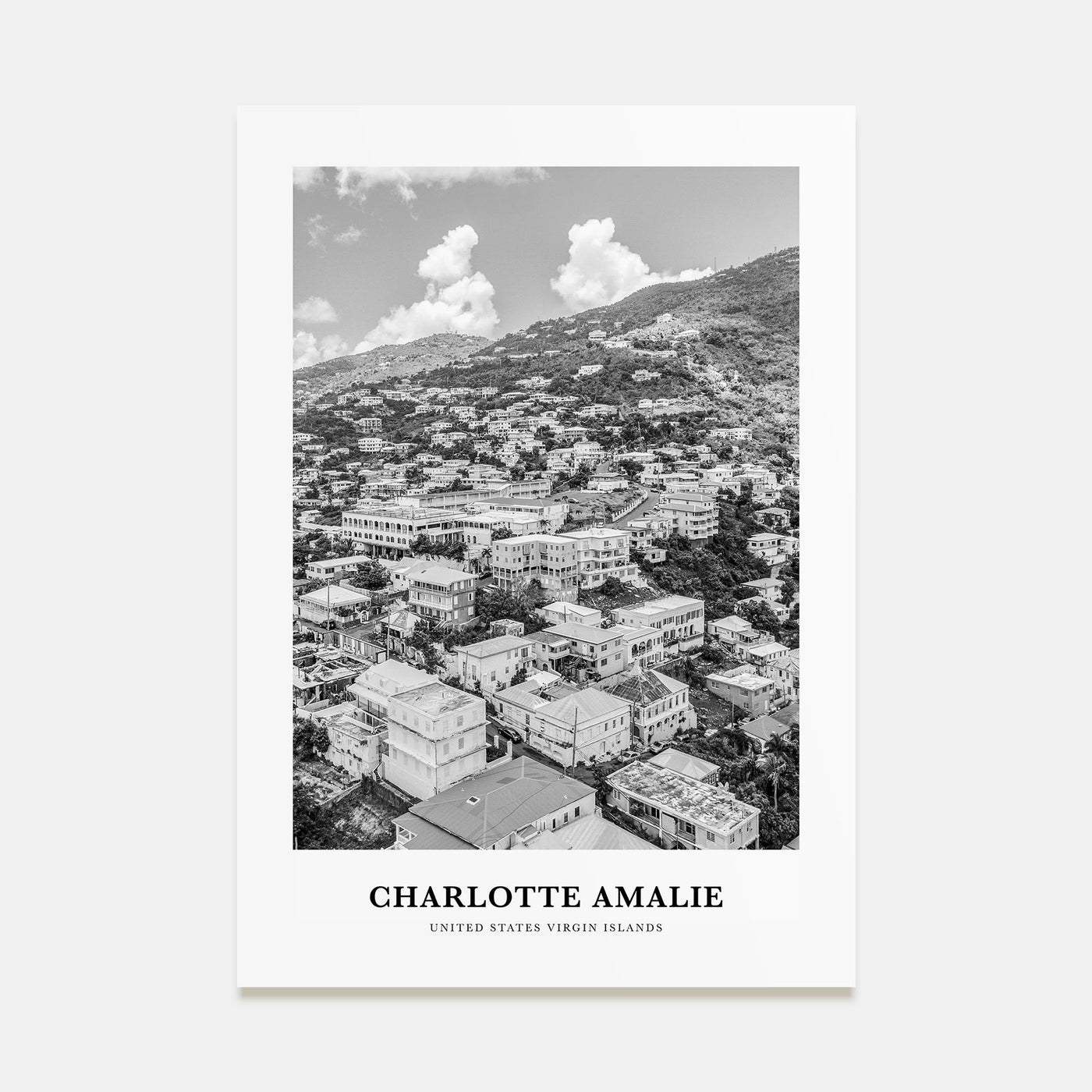 Charlotte Amalie Portrait B&W Poster