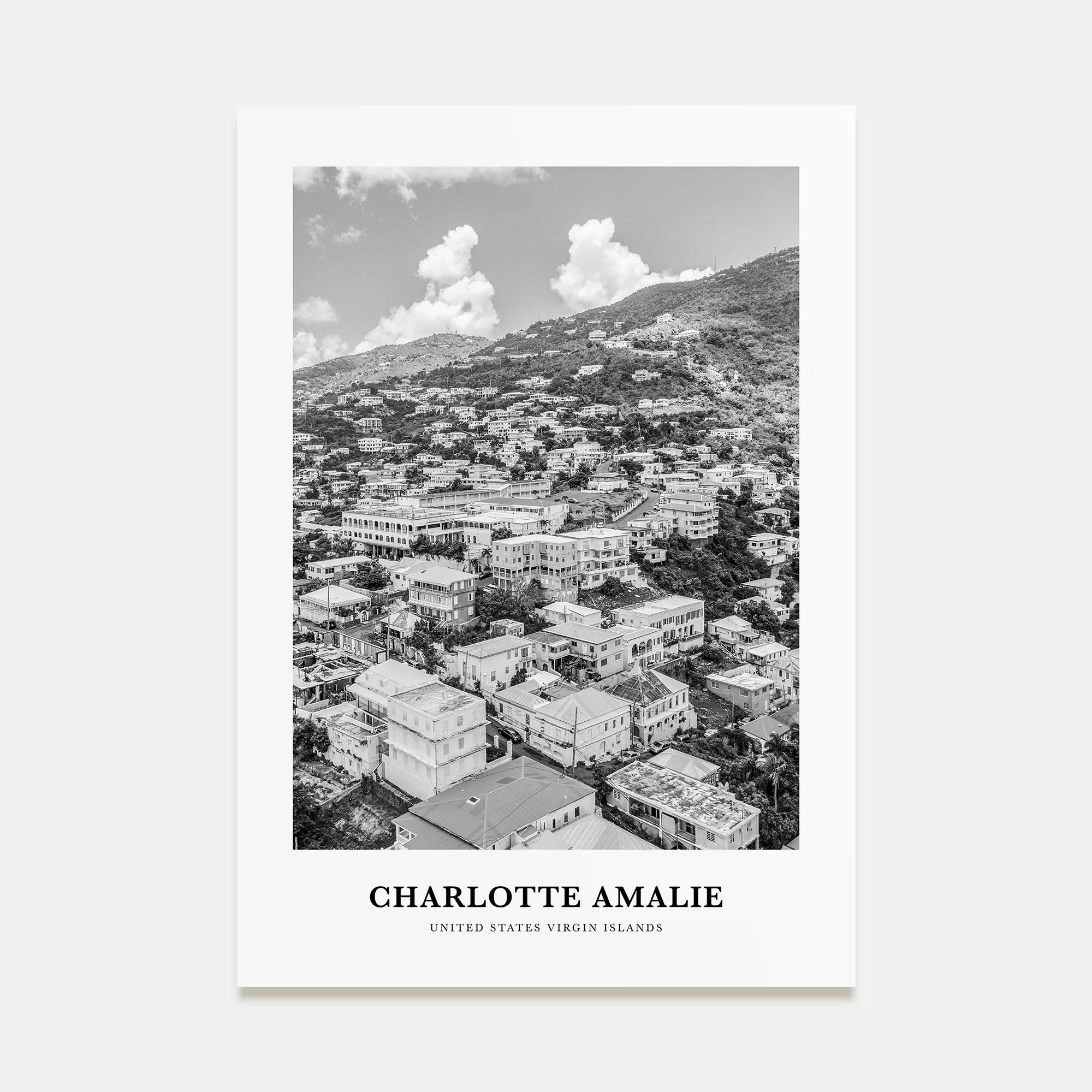 Charlotte Amalie Portrait B&W Poster