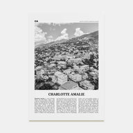 Charlotte Amalie Travel B&W Poster