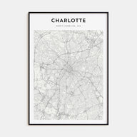 Charlotte Map Portrait Poster