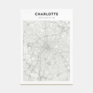 Charlotte Map Portrait Poster