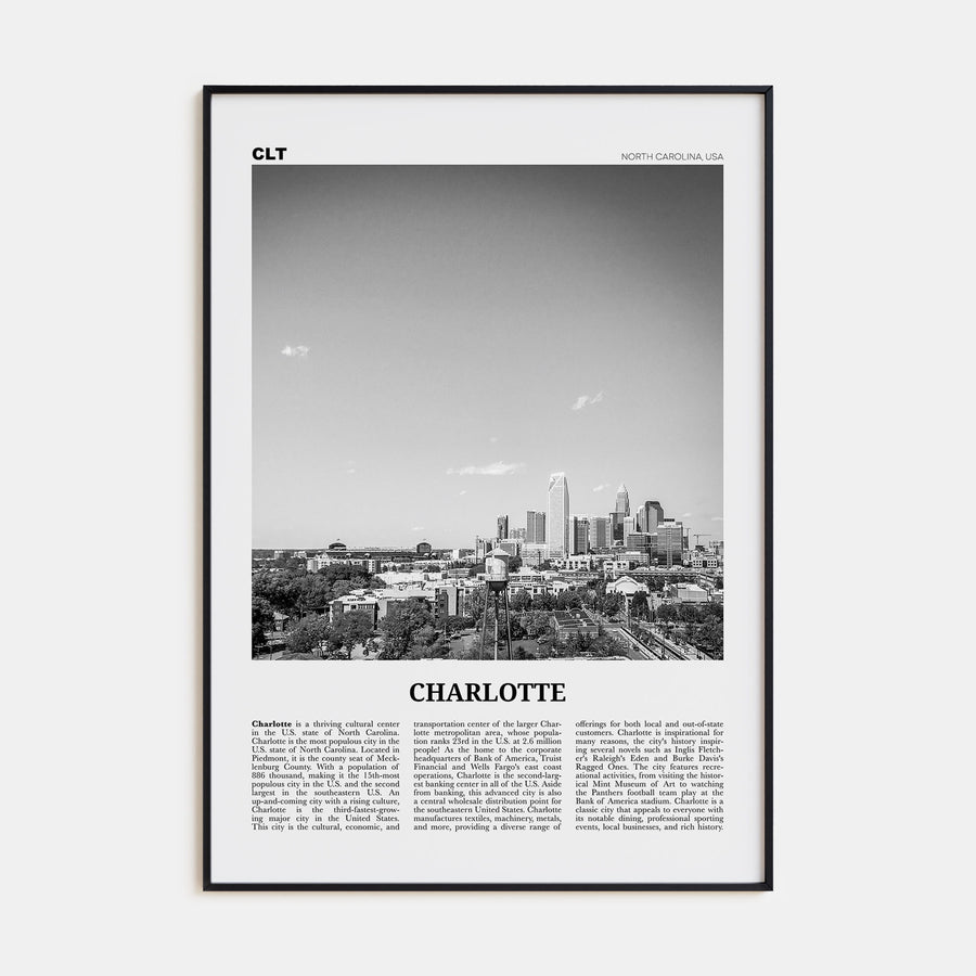 Charlotte Travel B&W No 2 Poster