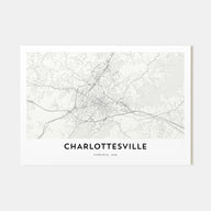 Charlottesville Map Landscape Poster