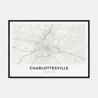Charlottesville Map Landscape Poster