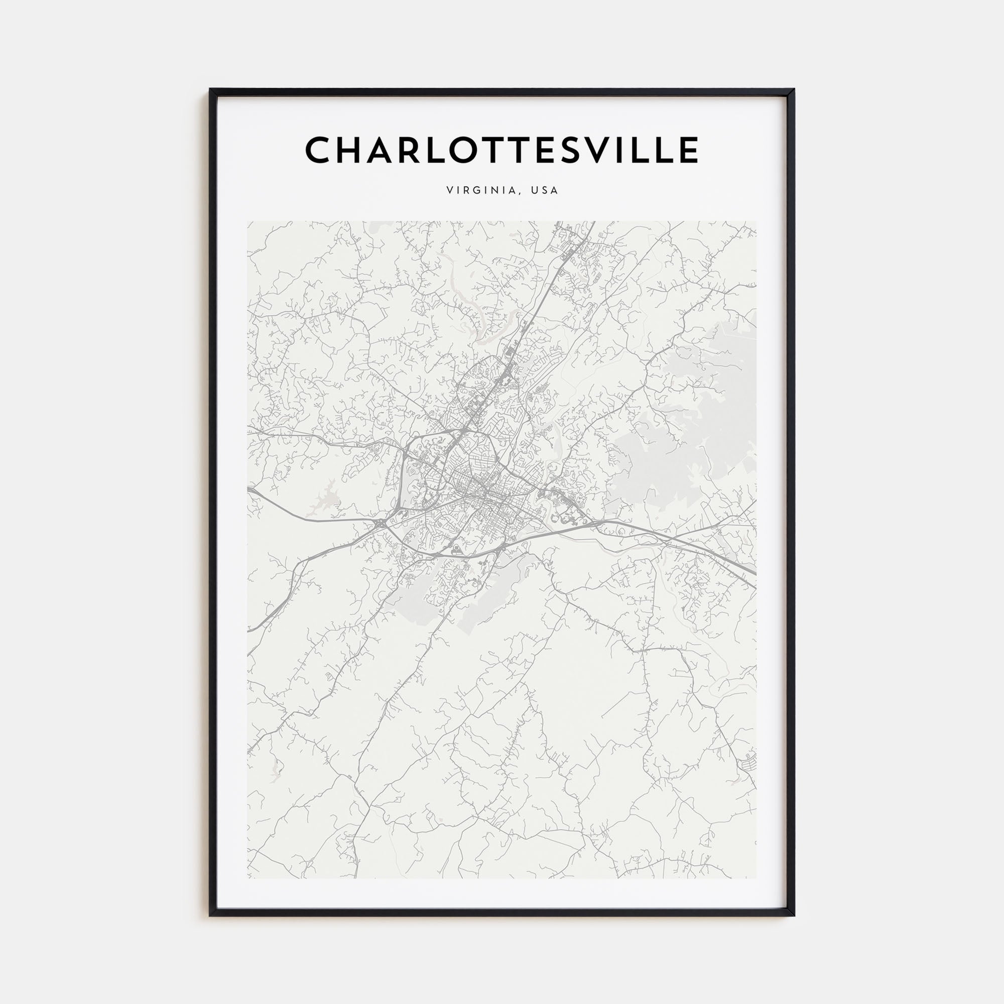 Charlottesville Map Portrait Poster