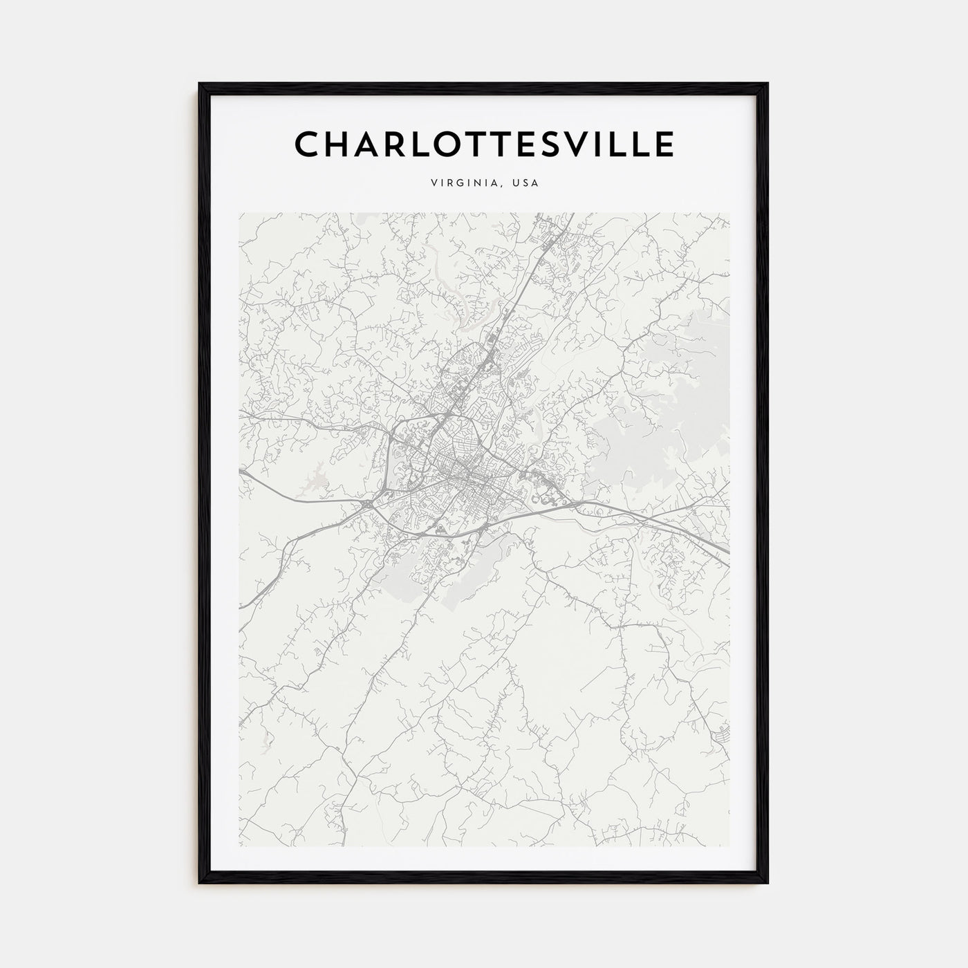 Charlottesville Map Portrait Poster