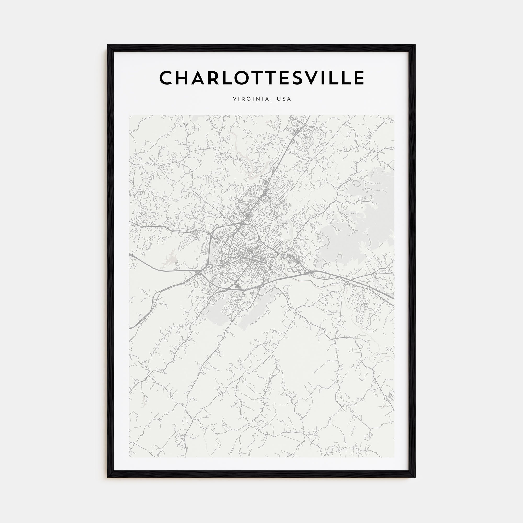 Charlottesville Map Portrait Poster