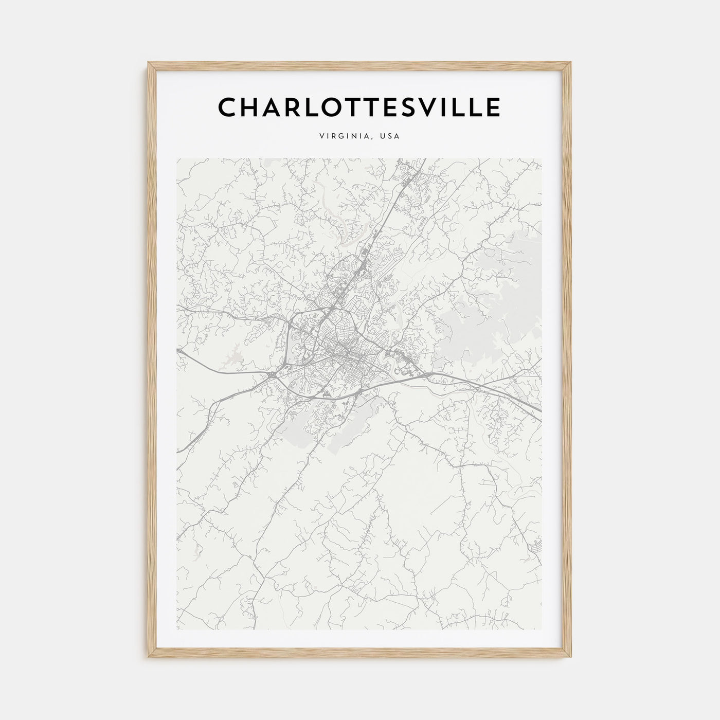 Charlottesville Map Portrait Poster