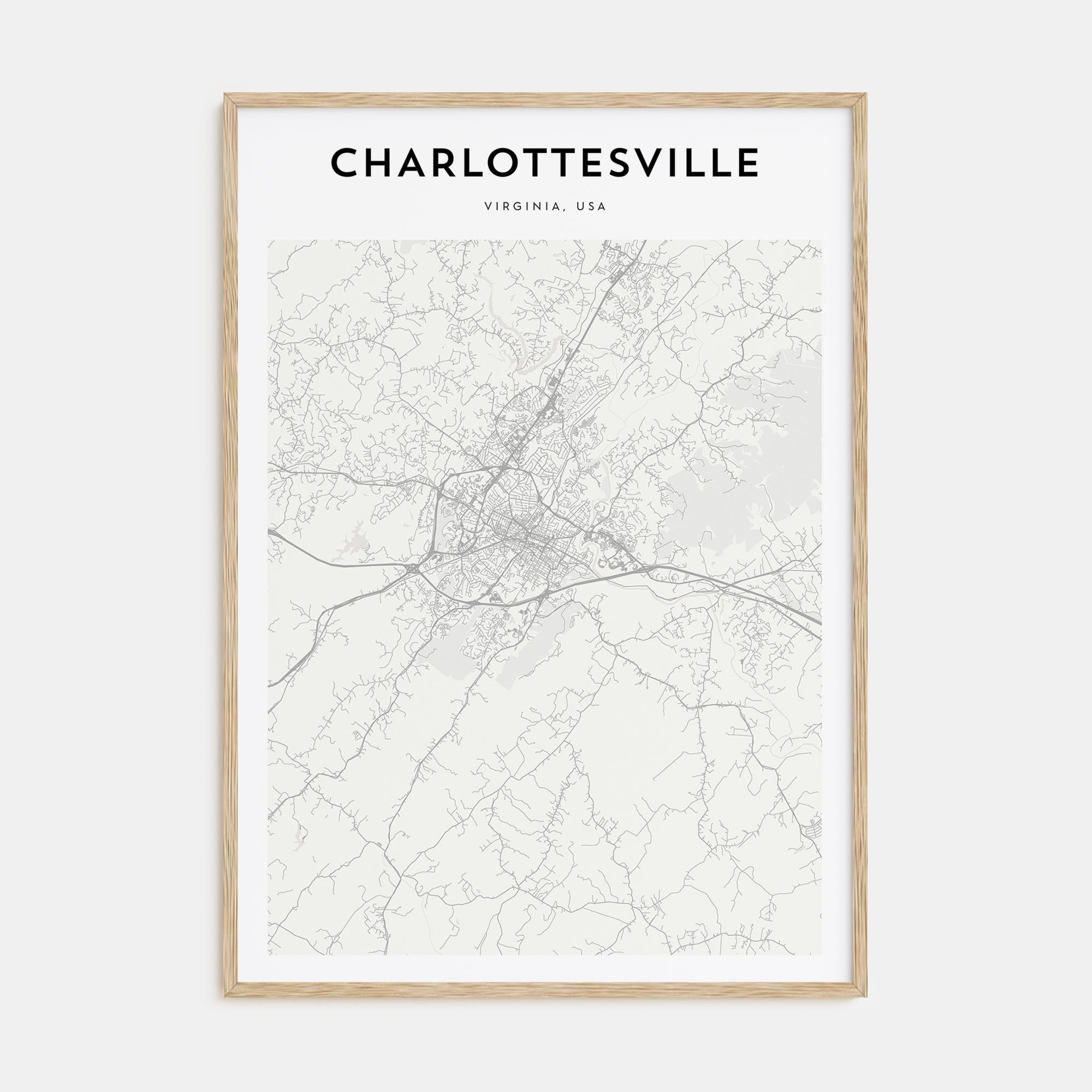 Charlottesville Map Portrait Poster