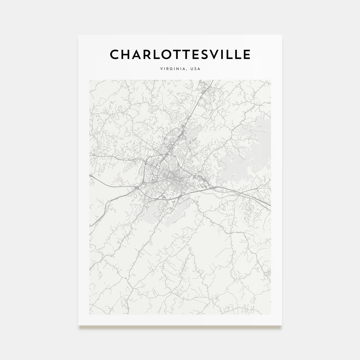 Charlottesville Map Portrait Poster