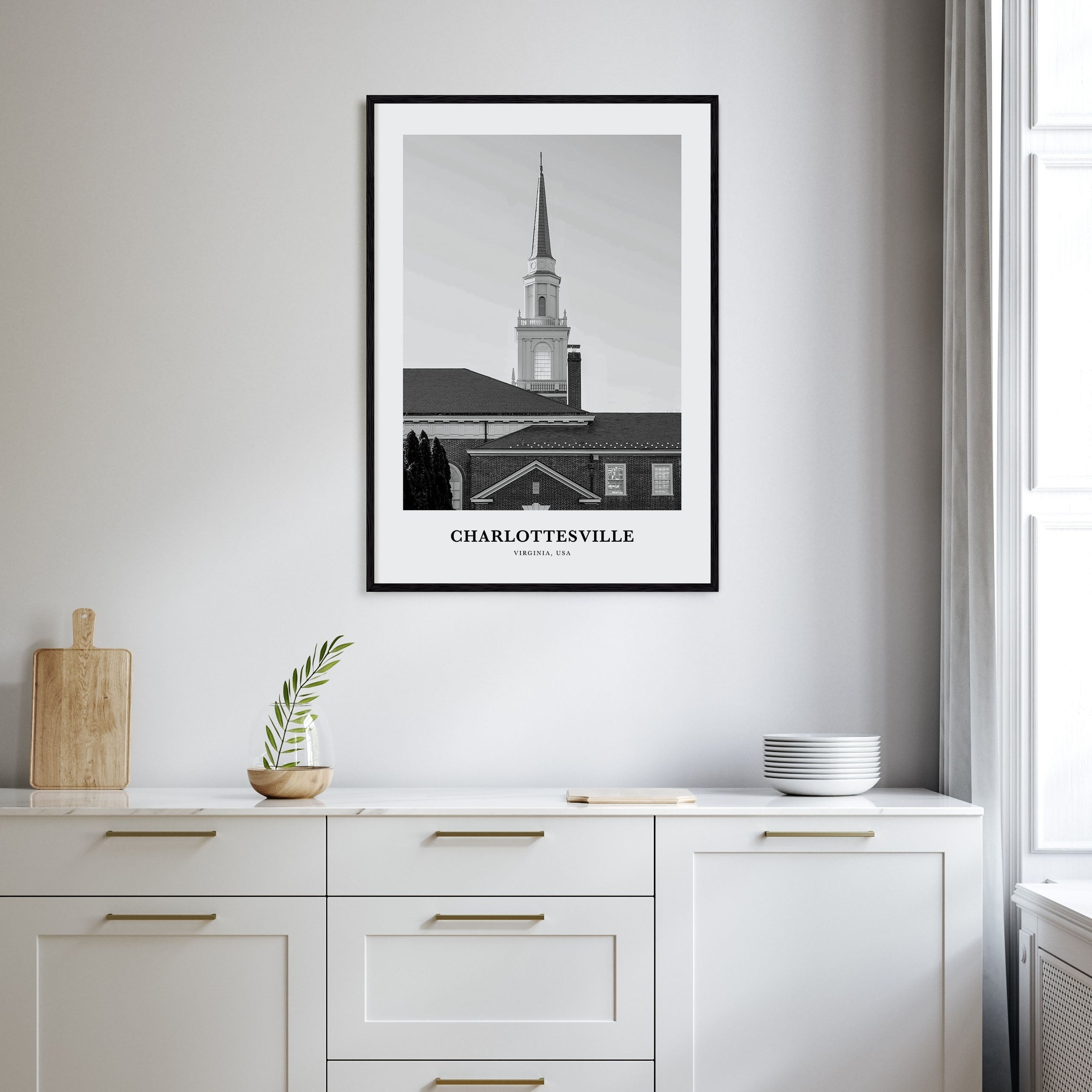 Charlottesville Portrait B&W Poster