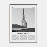 Charlottesville Travel B&W No 1 Poster