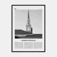 Charlottesville Travel B&W No 1 Poster
