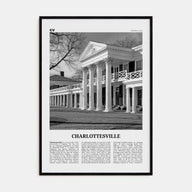 Charlottesville Travel B&W No 2 Poster