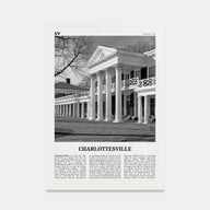 Charlottesville Travel B&W No 2 Poster