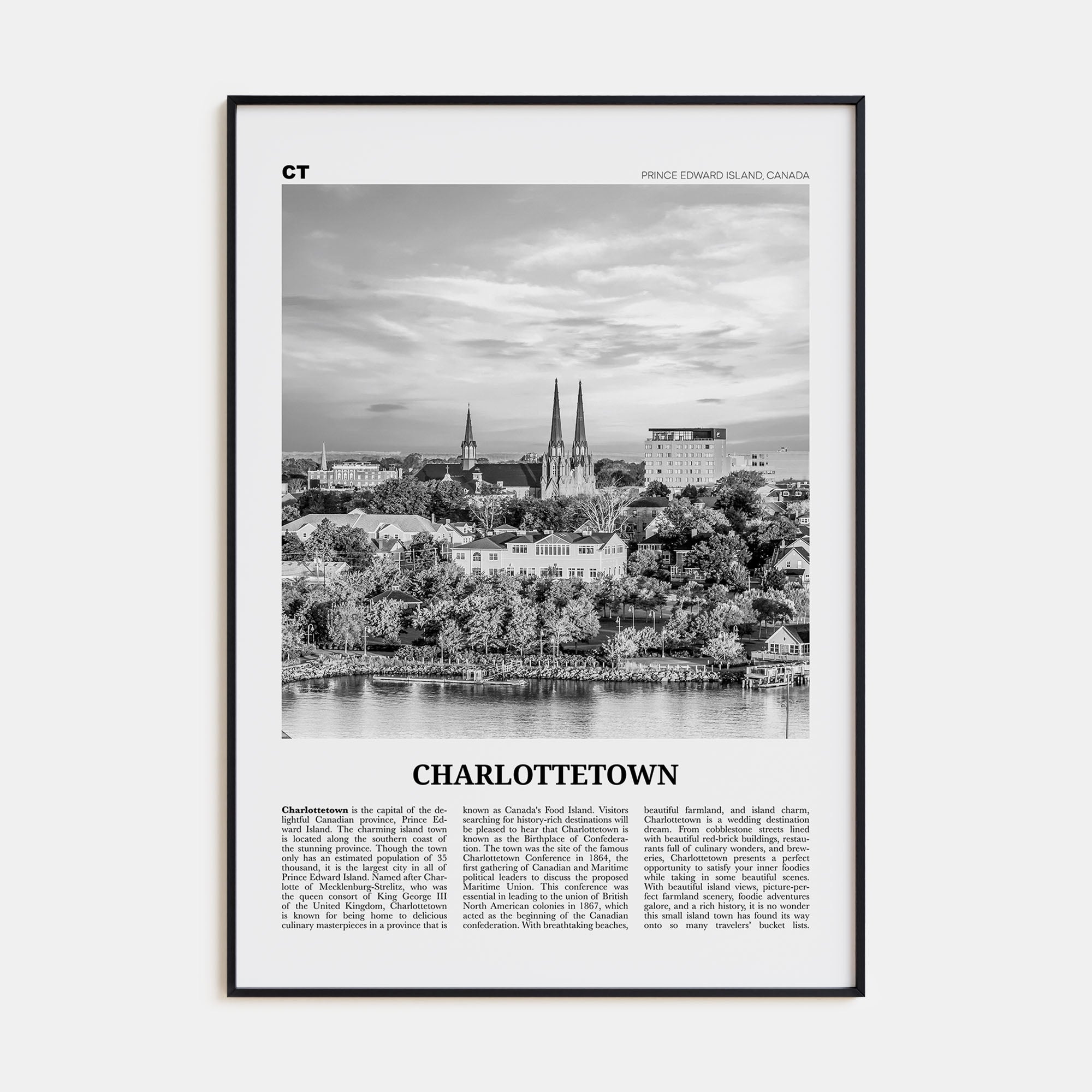 Charlottetown Travel B&W Poster