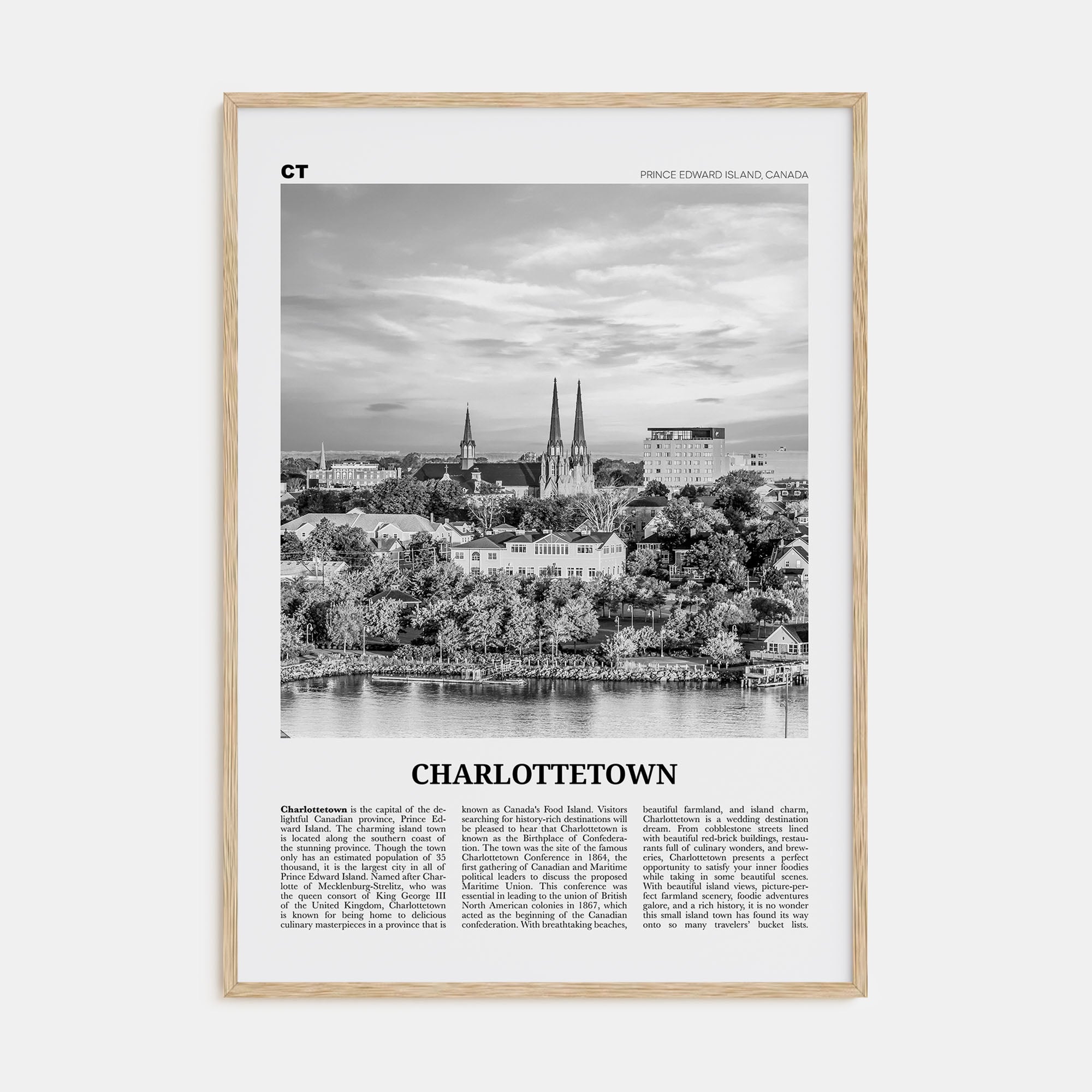 Charlottetown Travel B&W Poster