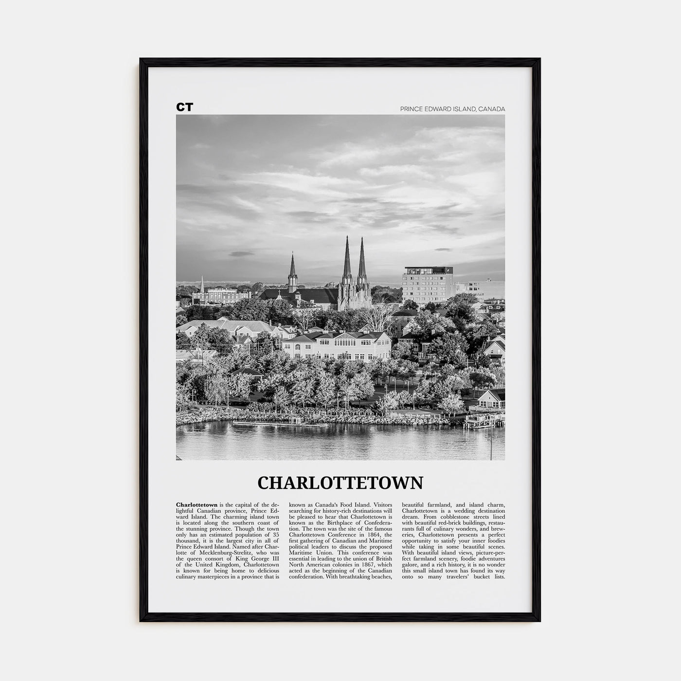 Charlottetown Travel B&W Poster