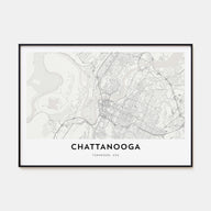 Chattanooga Map Landscape Poster