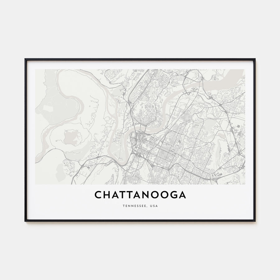 Chattanooga Map Landscape Poster