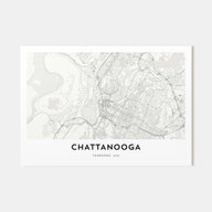 Chattanooga Map Landscape Poster