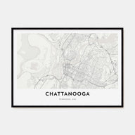 Chattanooga Map Landscape Poster