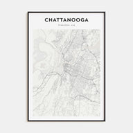 Chattanooga Map Portrait Poster