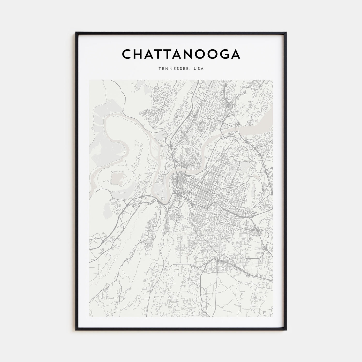 Chattanooga Map Portrait Poster