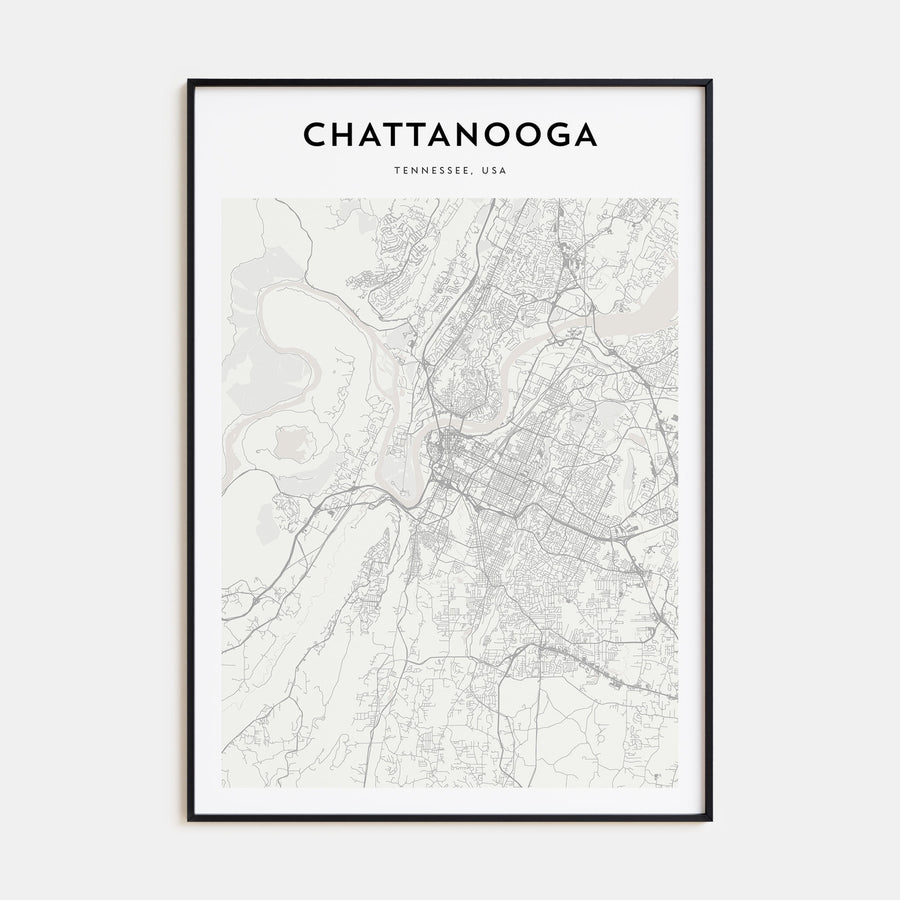 Chattanooga Map Portrait Poster