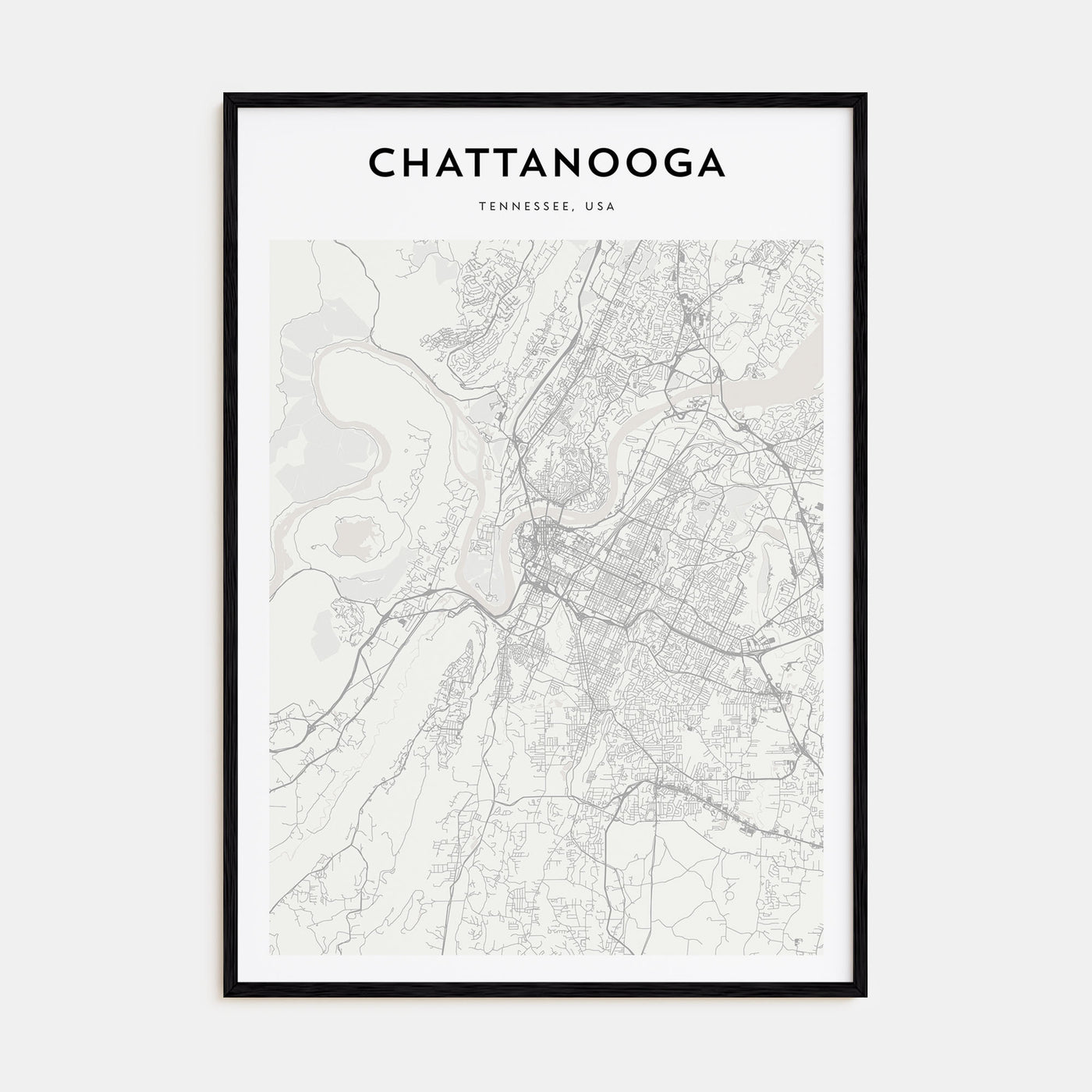 Chattanooga Map Portrait Poster
