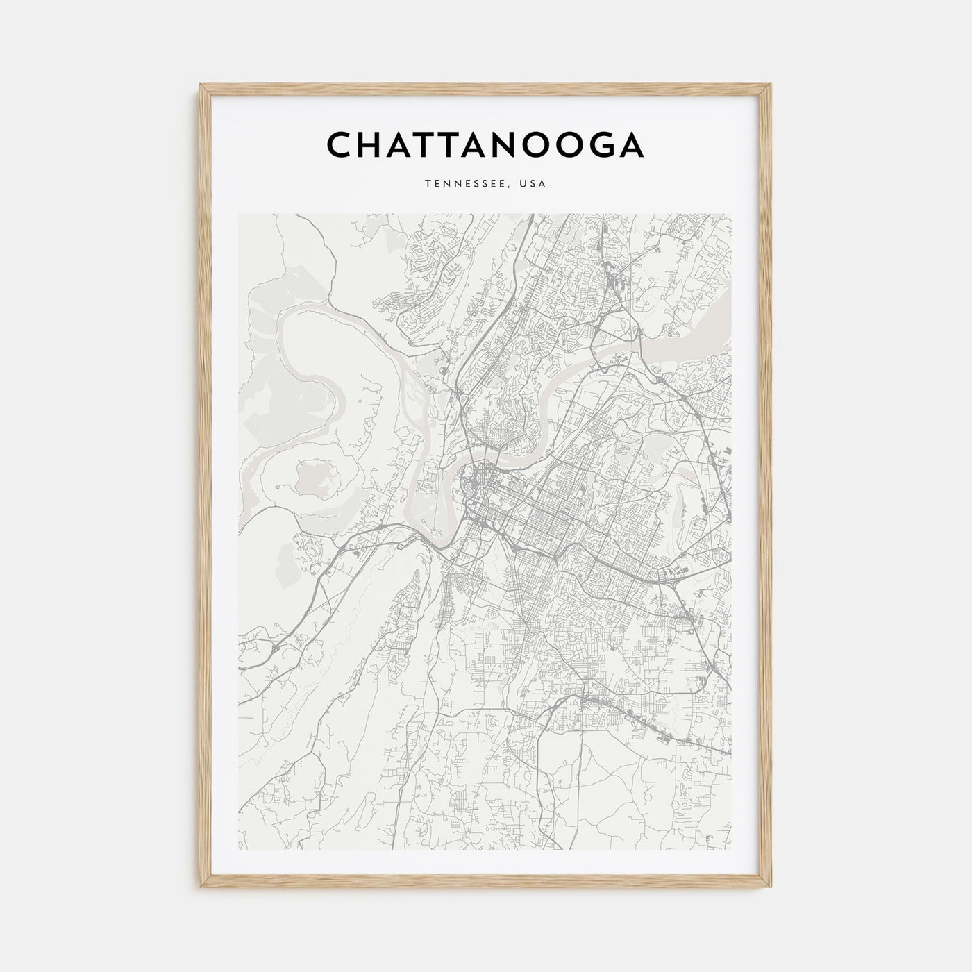 Chattanooga Map Portrait Poster