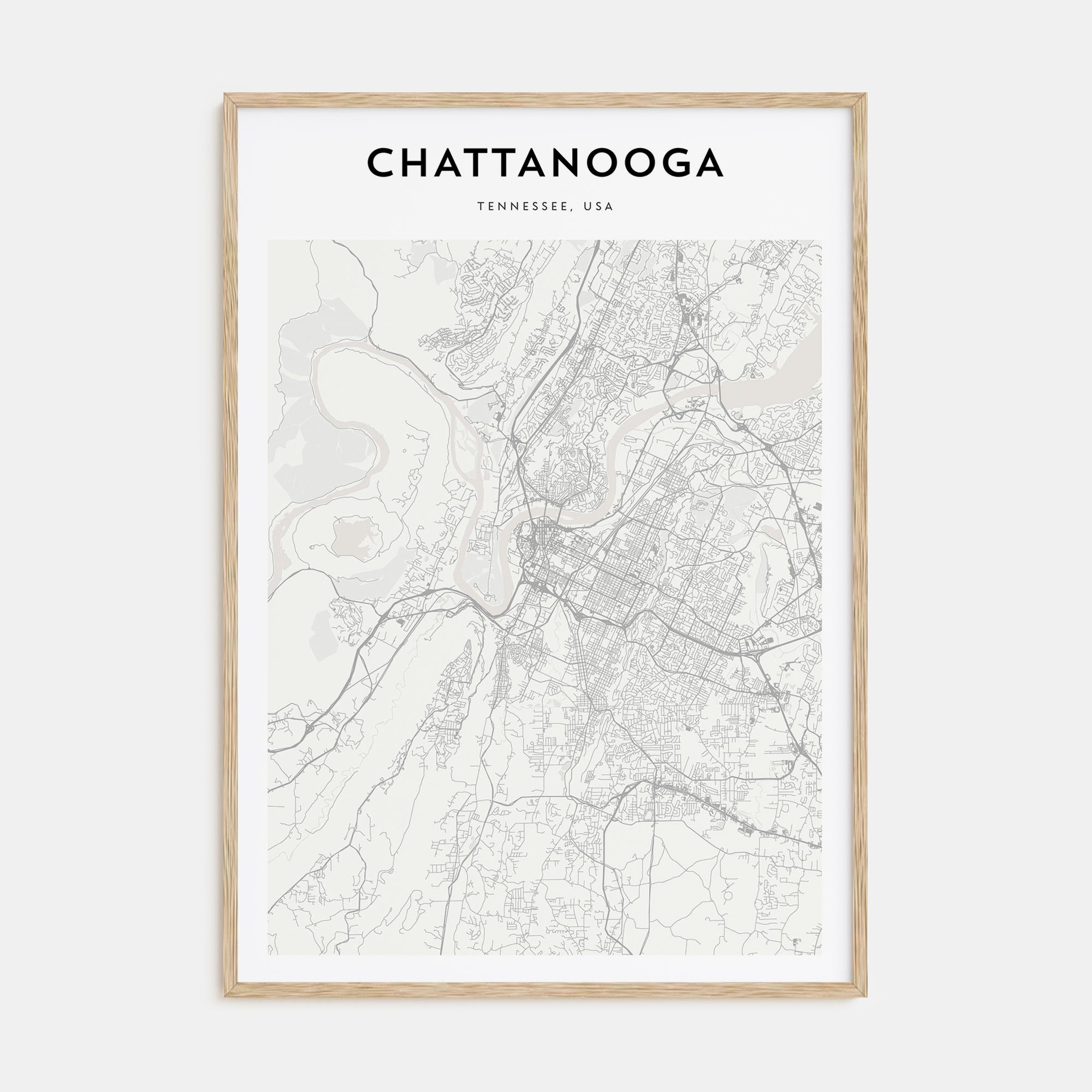 Chattanooga Map Portrait Poster