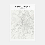 Chattanooga Map Portrait Poster