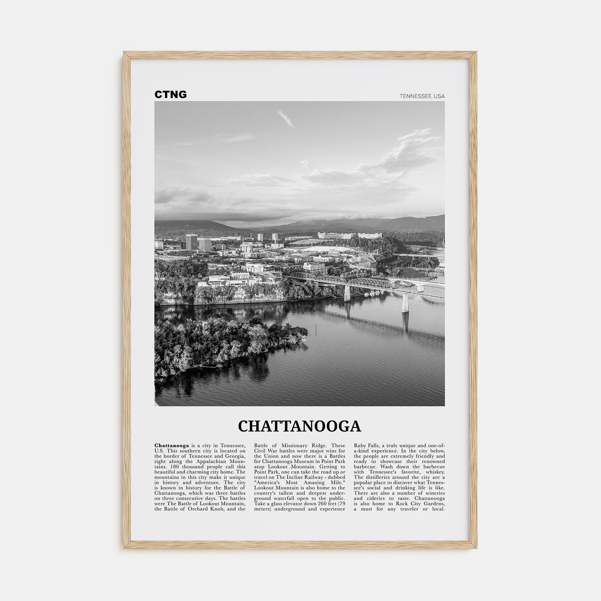 Chattanooga Travel B&W No 1 Poster