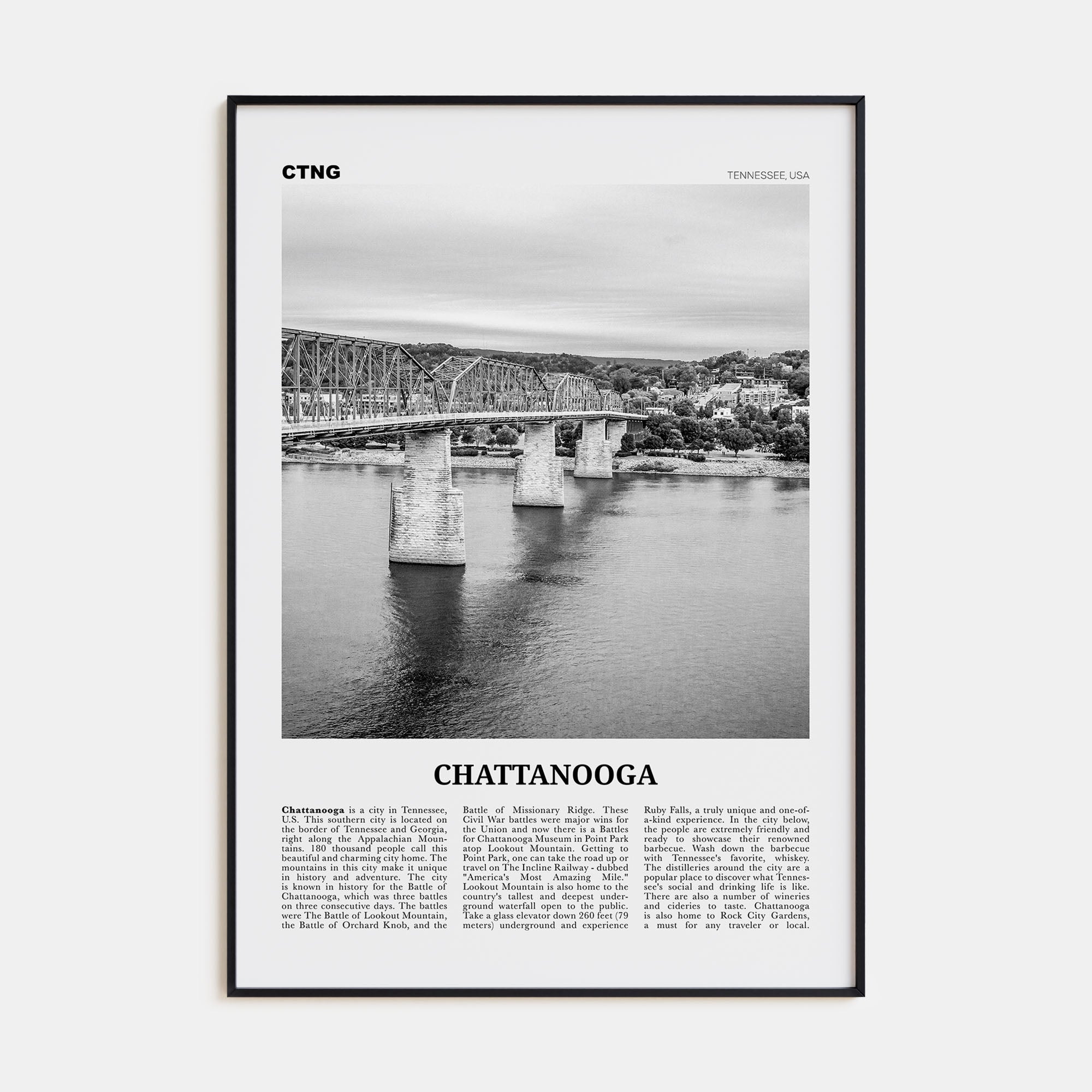 Chattanooga Travel B&W No 2 Poster