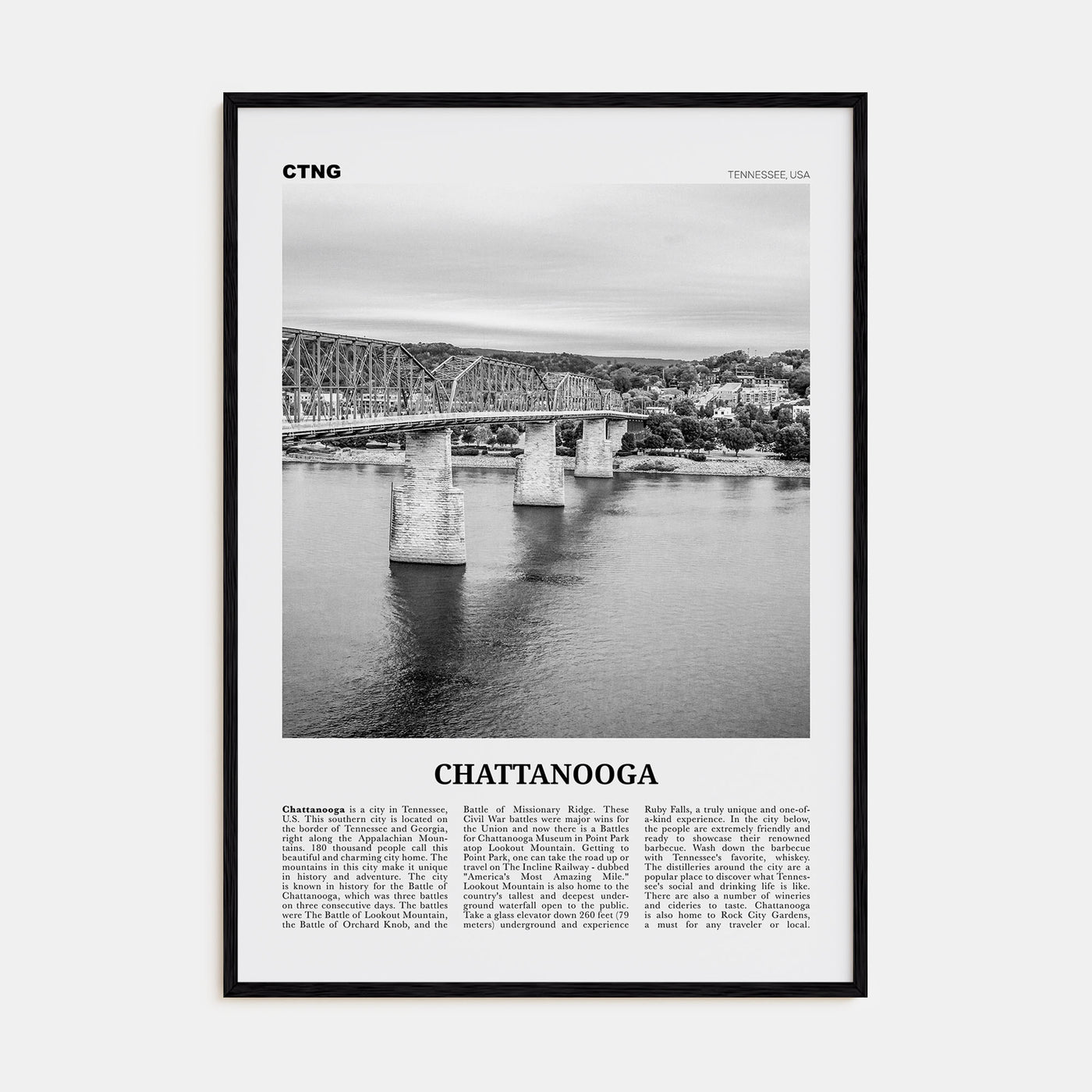 Chattanooga Travel B&W No 2 Poster