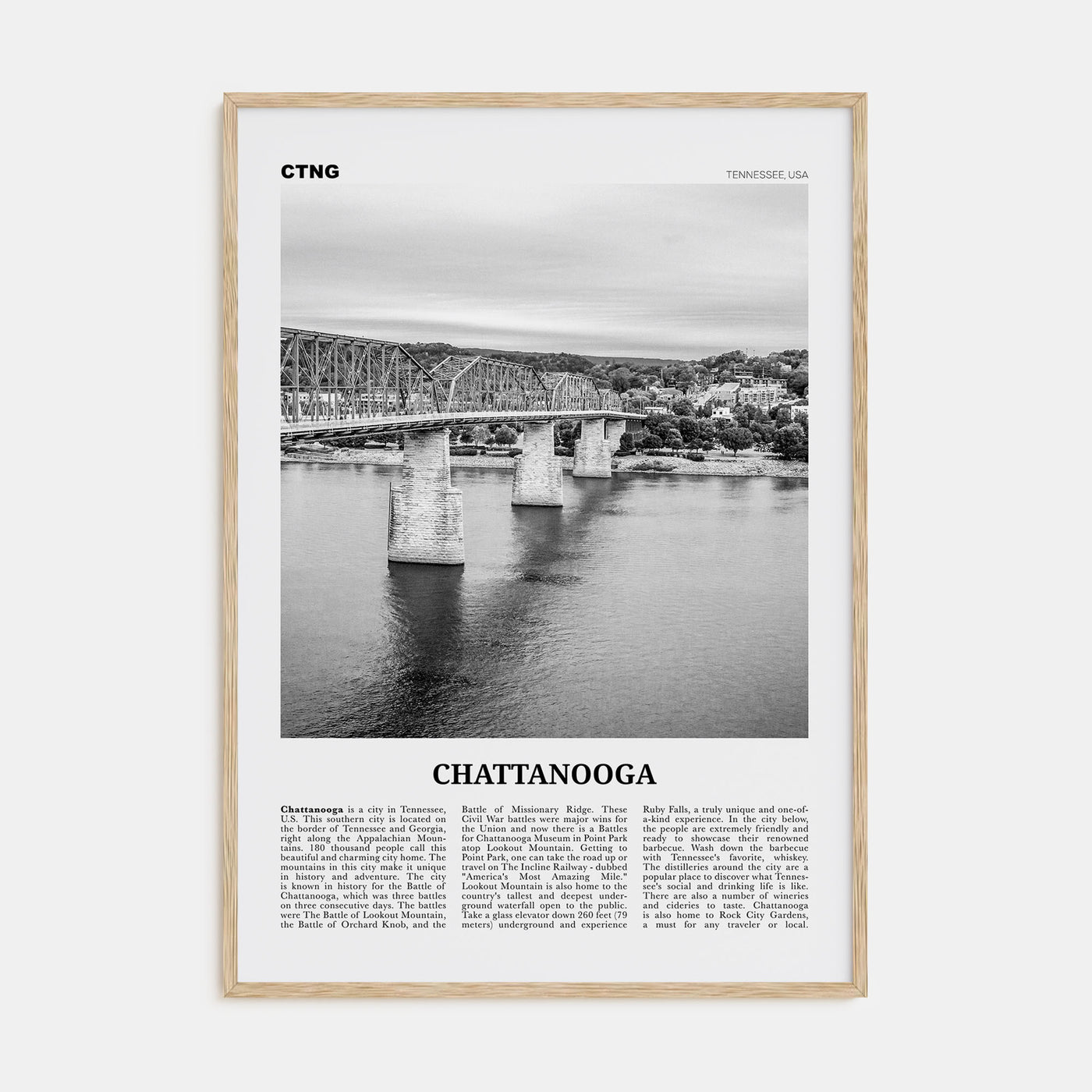 Chattanooga Travel B&W No 2 Poster
