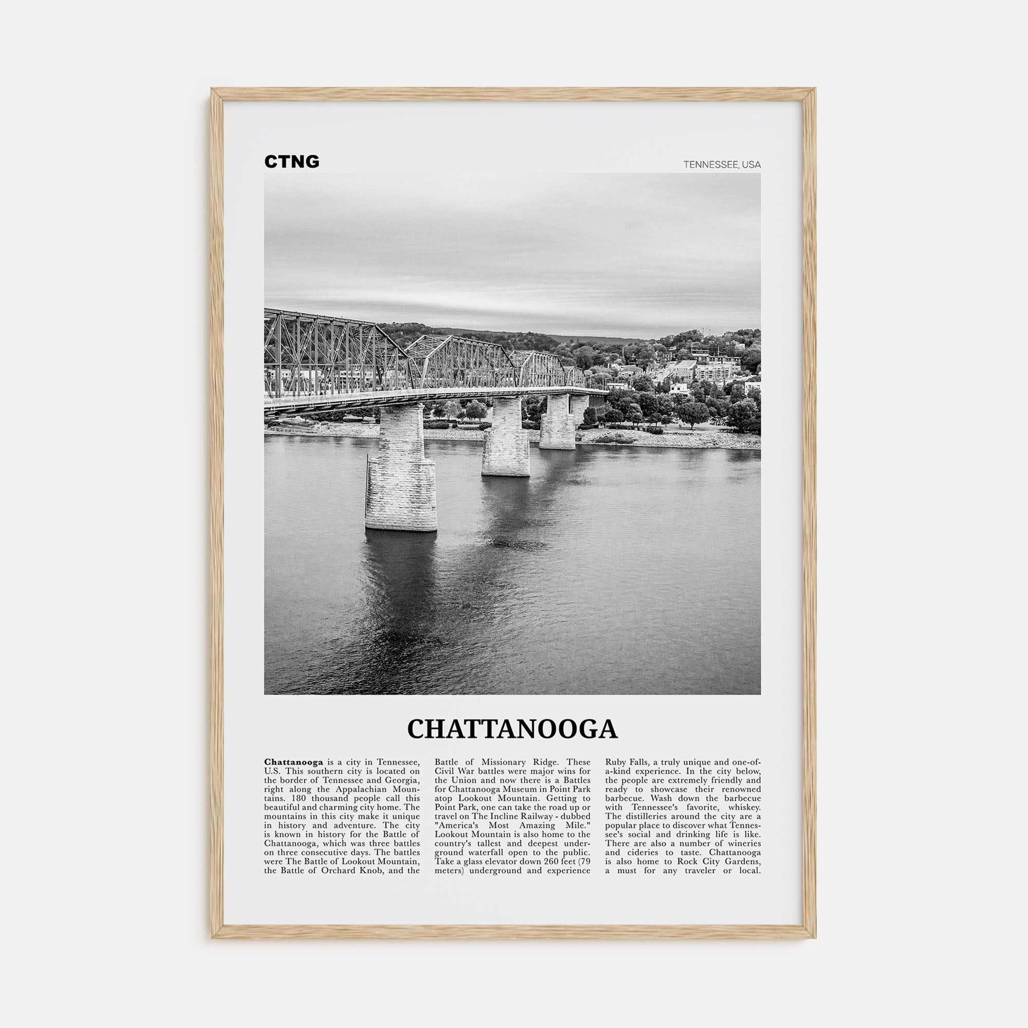 Chattanooga Travel B&W No 2 Poster