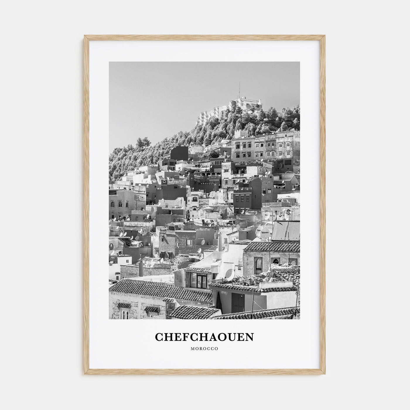 Chefchaouen Portrait B&W Poster