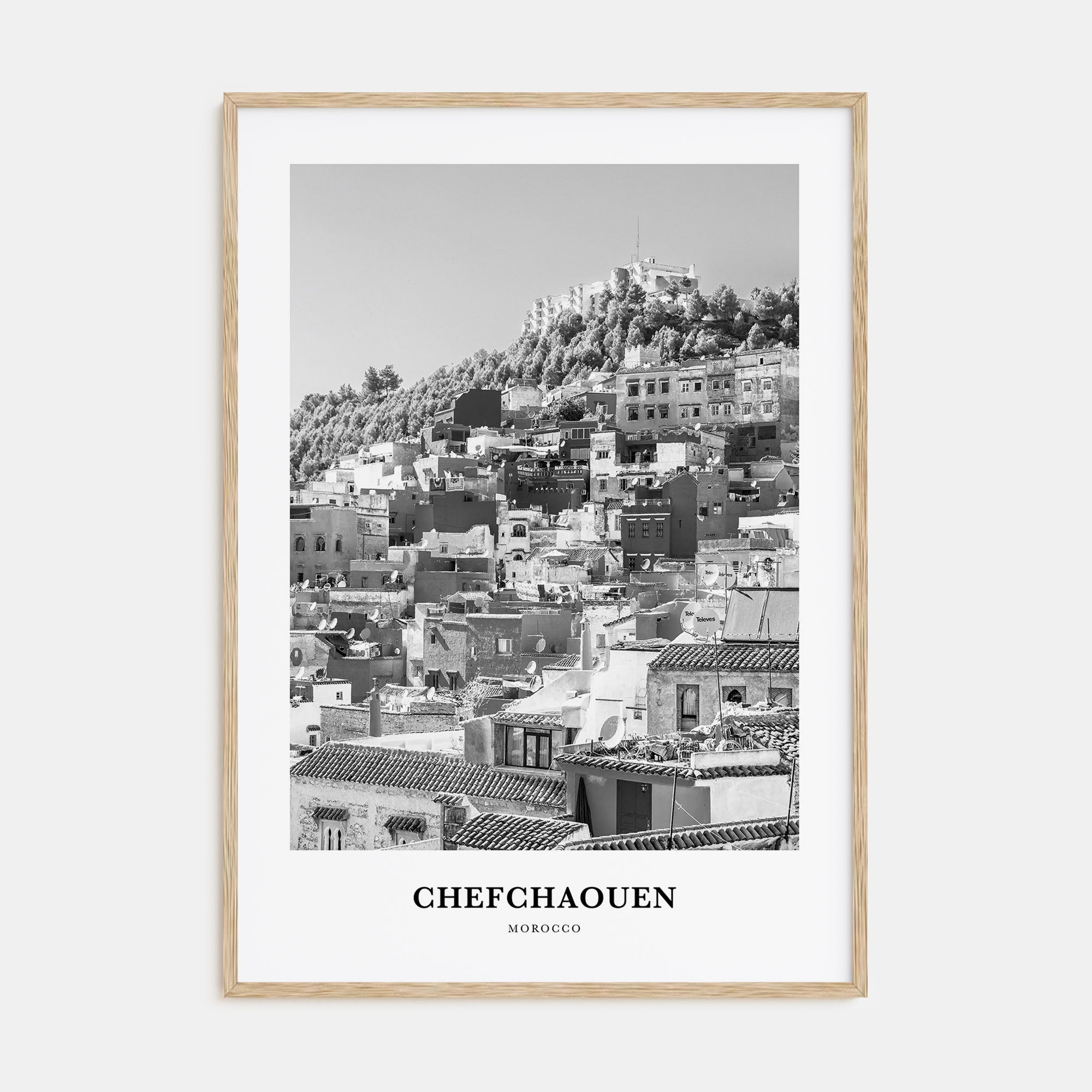 Chefchaouen Portrait B&W Poster