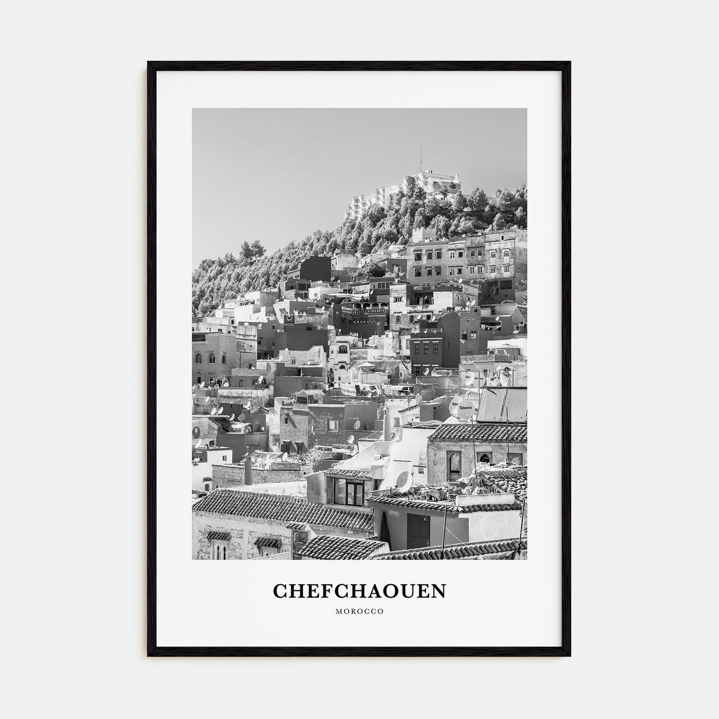 Chefchaouen Portrait B&W Poster