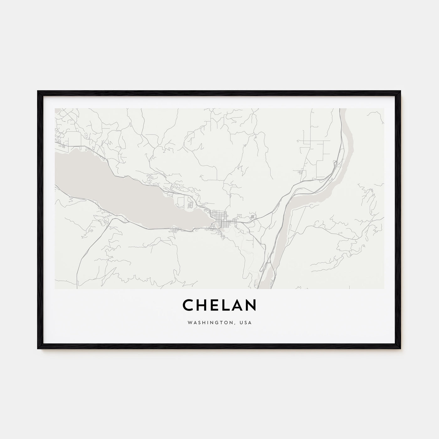 Chelan Map Landscape Poster