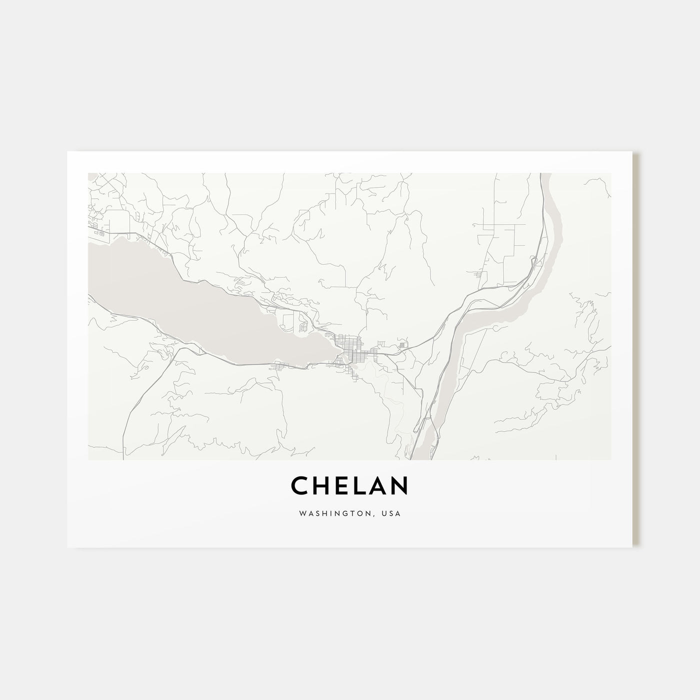 Chelan Map Landscape Poster