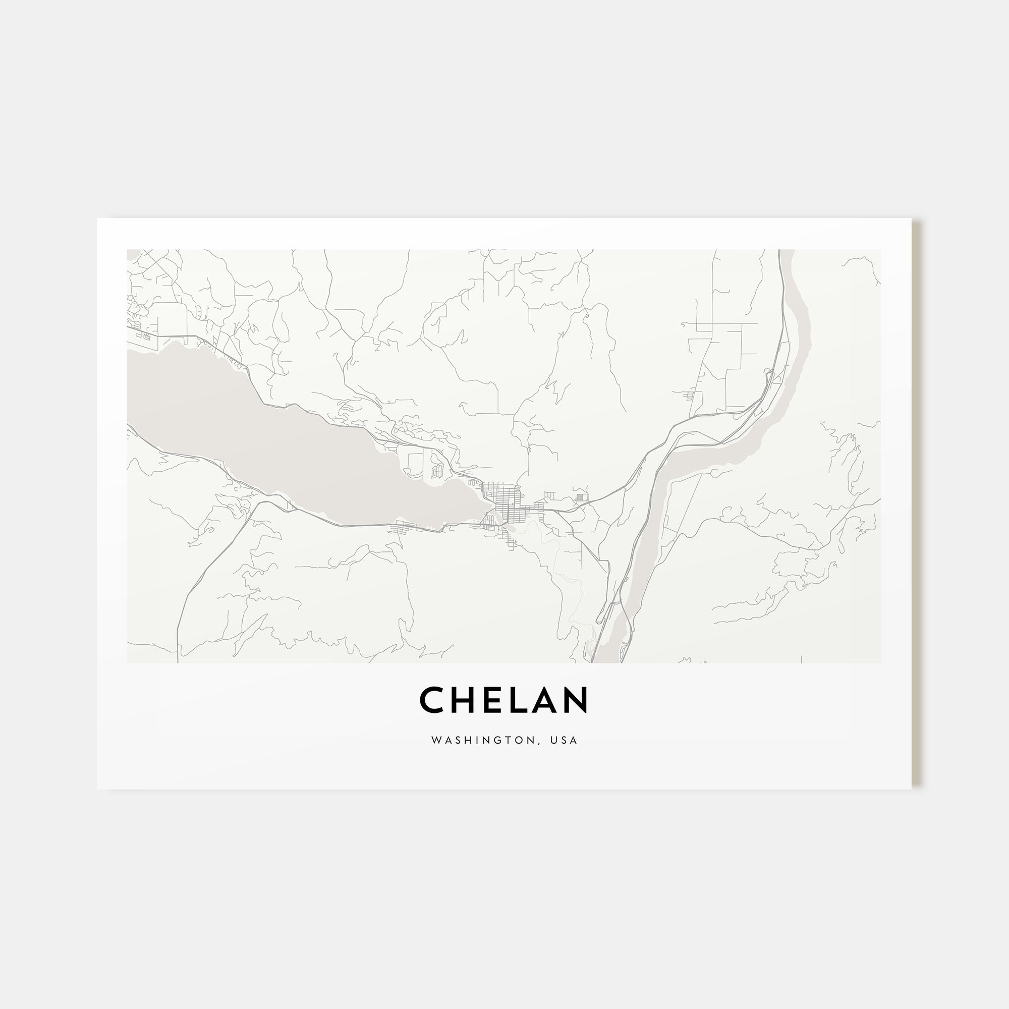 Chelan Map Landscape Poster