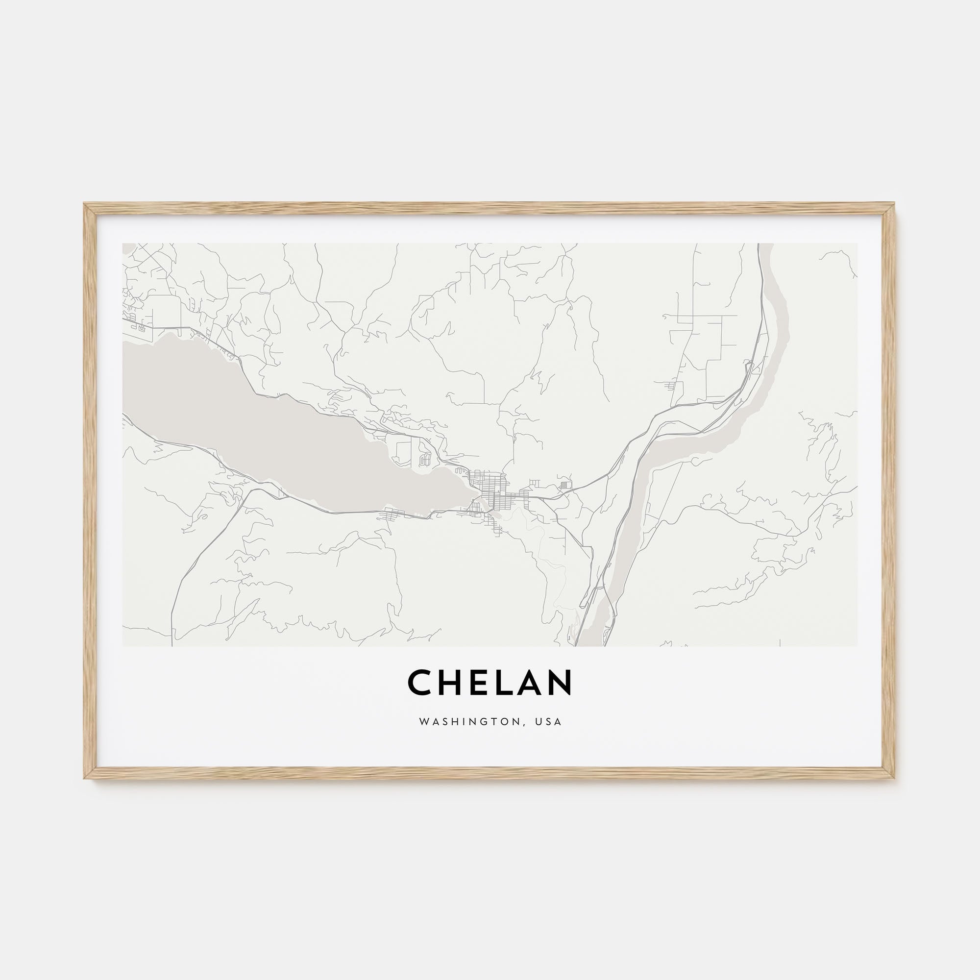 Chelan Map Landscape Poster