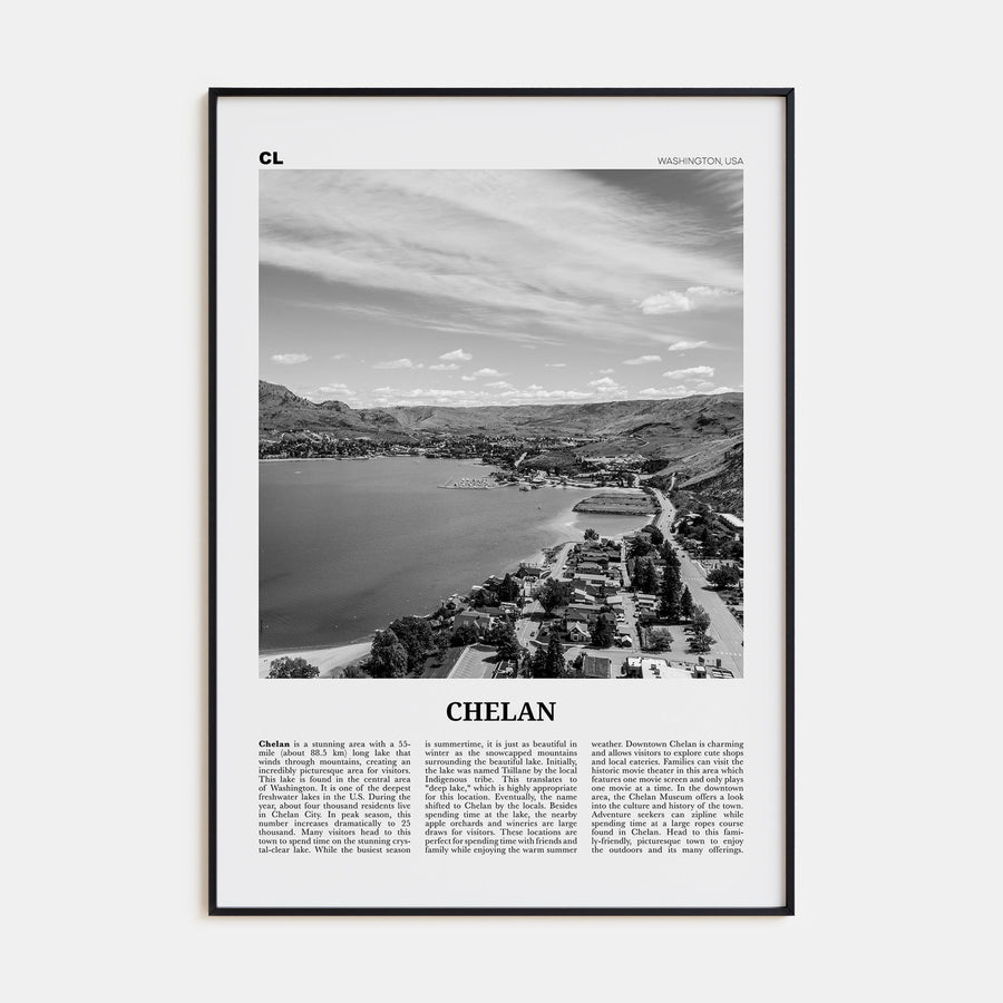 Chelan Travel B&W Poster