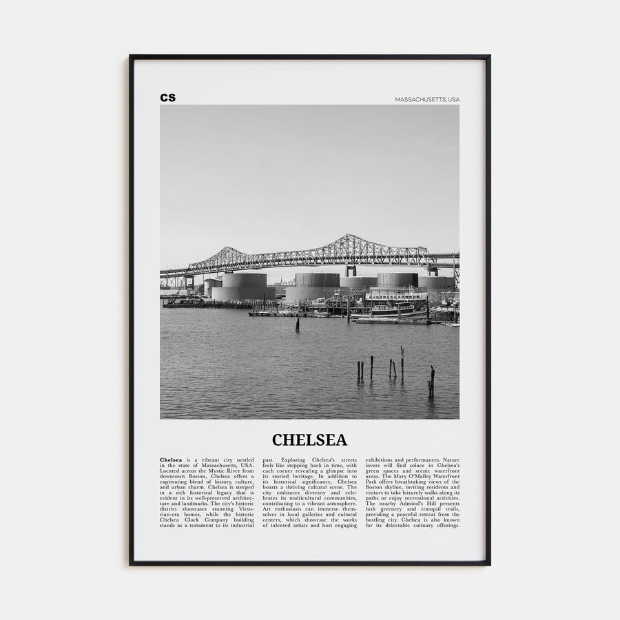 Chelsea, Massachusetts Travel B&W Poster