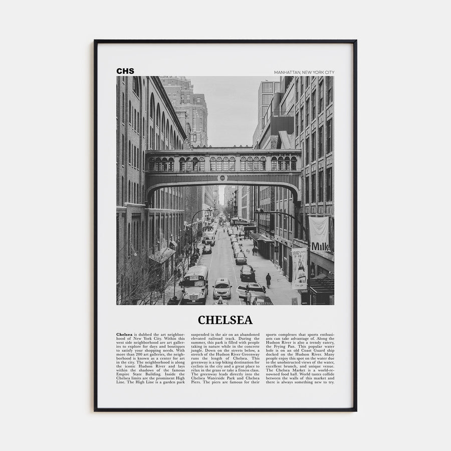 Chelsea, New York Travel B&W Poster