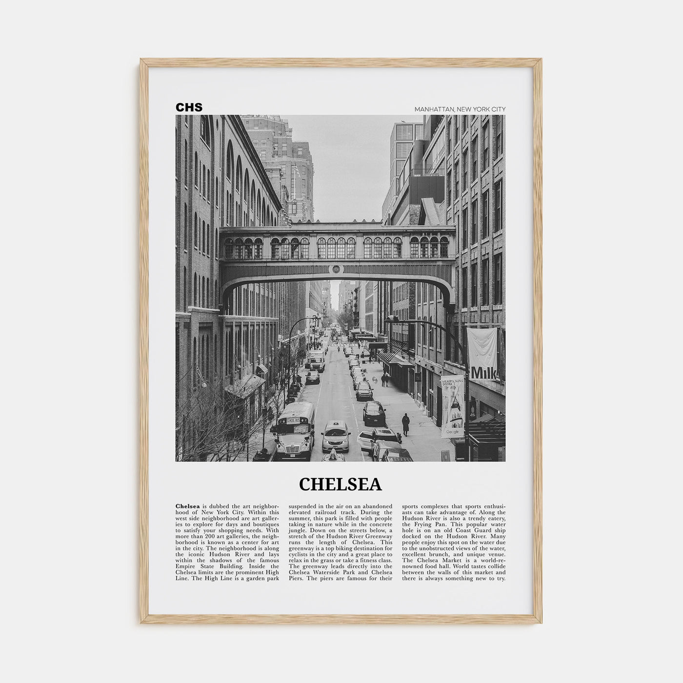 Chelsea, New York Travel B&W Poster