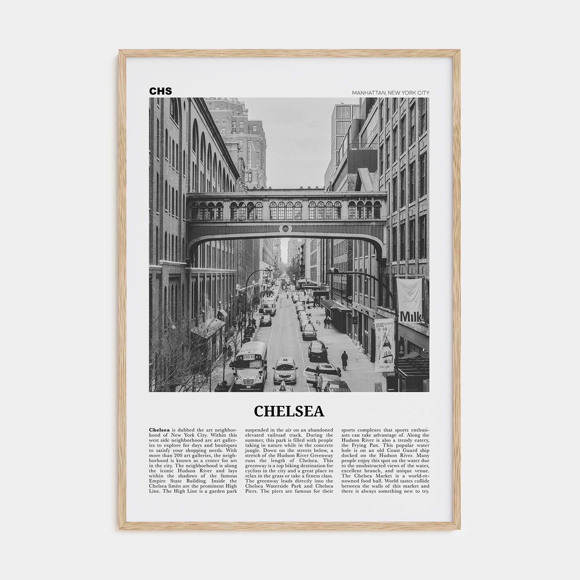 Chelsea, New York Travel B&W Poster